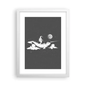 Poster in einem weißen Rahmen - Weltraumreiter - 30x40 cm