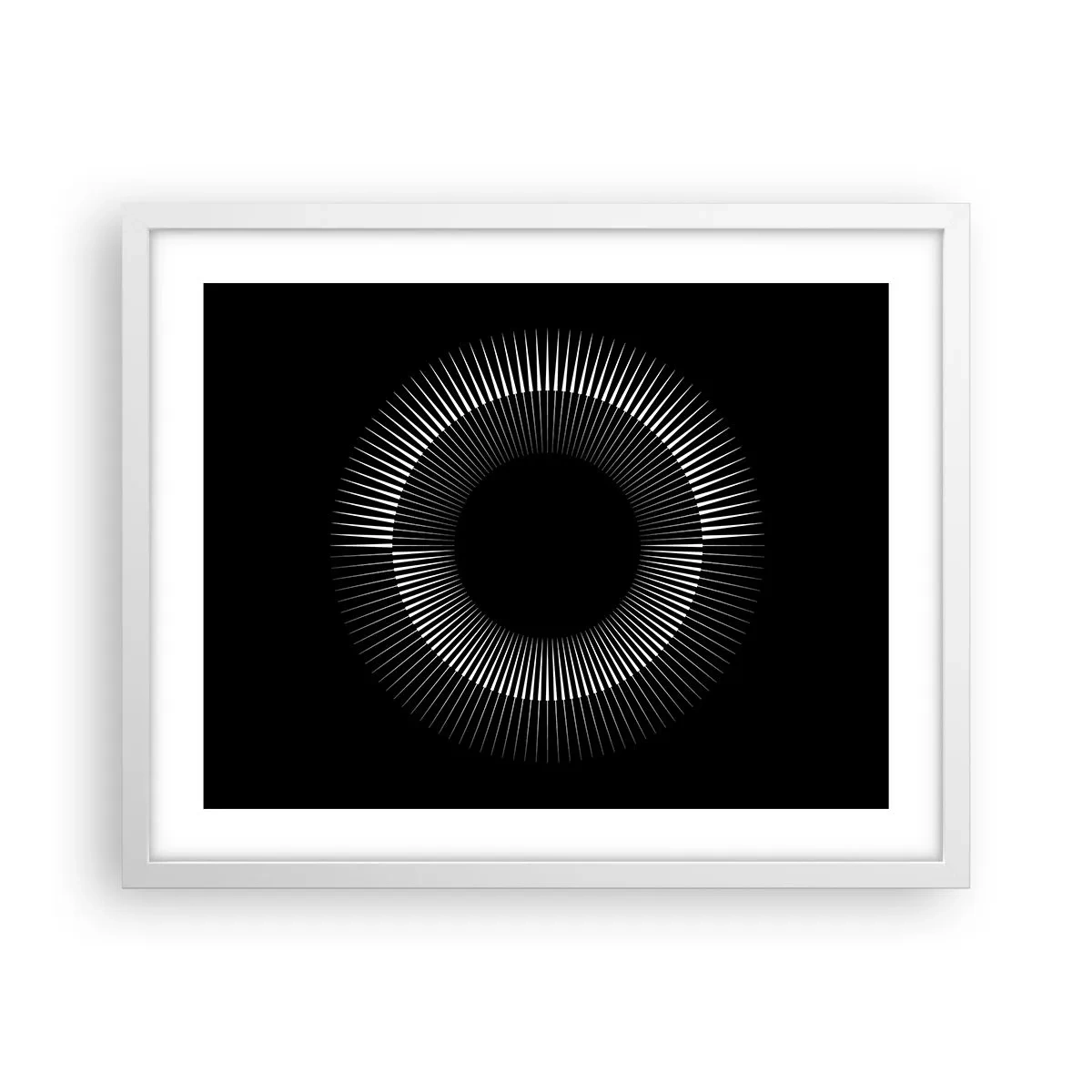 Poster in einem weißen Rahmen - Schwarze Sonne - 50x40 cm