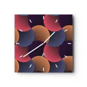 Wanduhr - Glasuhr - Im kreisenden Rhythmus - 40x40 cm