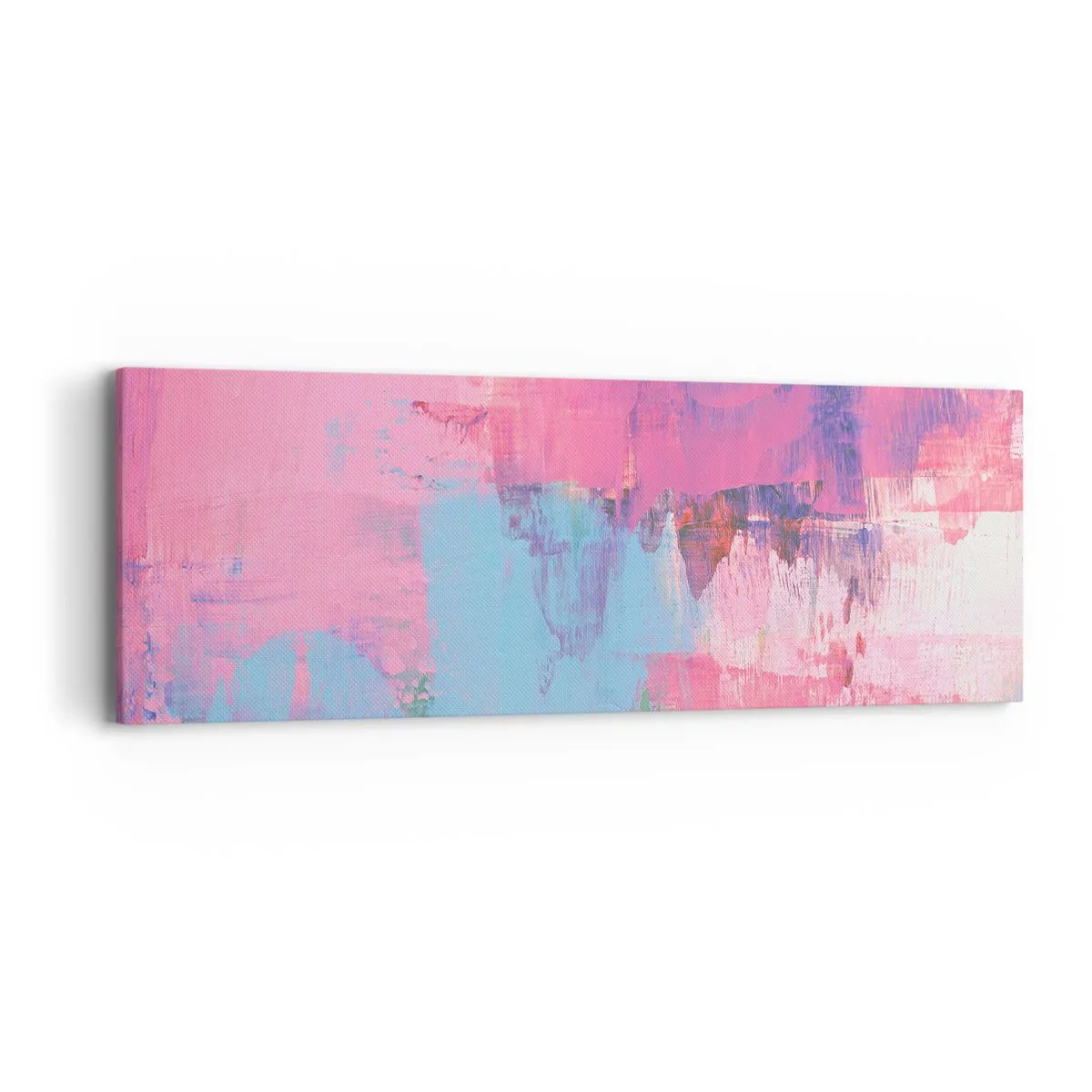 Bild auf Leinwand - Leinwandbild - Rosa, Blau und eine Prise Licht - 90x30 cm
