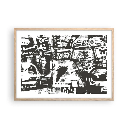 Poster in einem Rahmen aus heller Eiche - Ordnung oder Chaos? - 70x50 cm