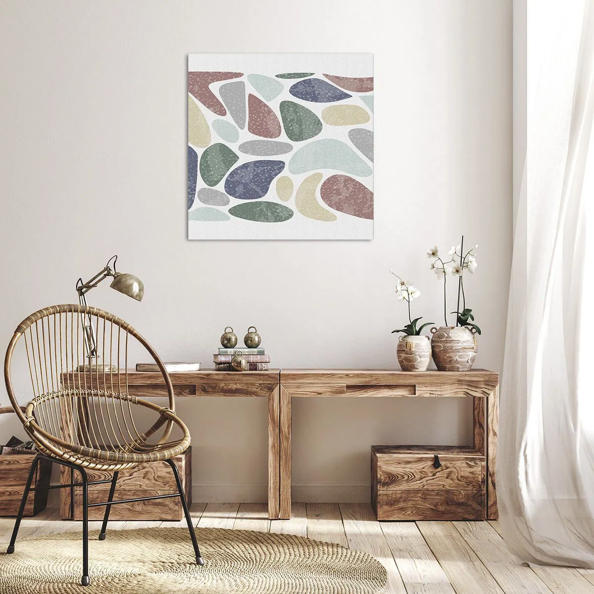Bild auf Leinwand - Leinwandbild - Mosaik aus pulverförmigen Farben - 40x40 cm