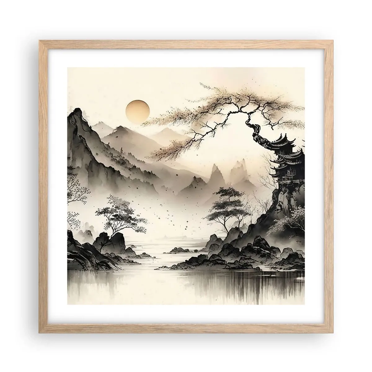 Poster in einem Rahmen aus heller Eiche - Einzigartiger Charme des Orients - 50x50 cm