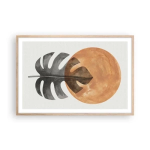 Poster in einem Rahmen aus heller Eiche - Immer die Sonne - 91x61 cm