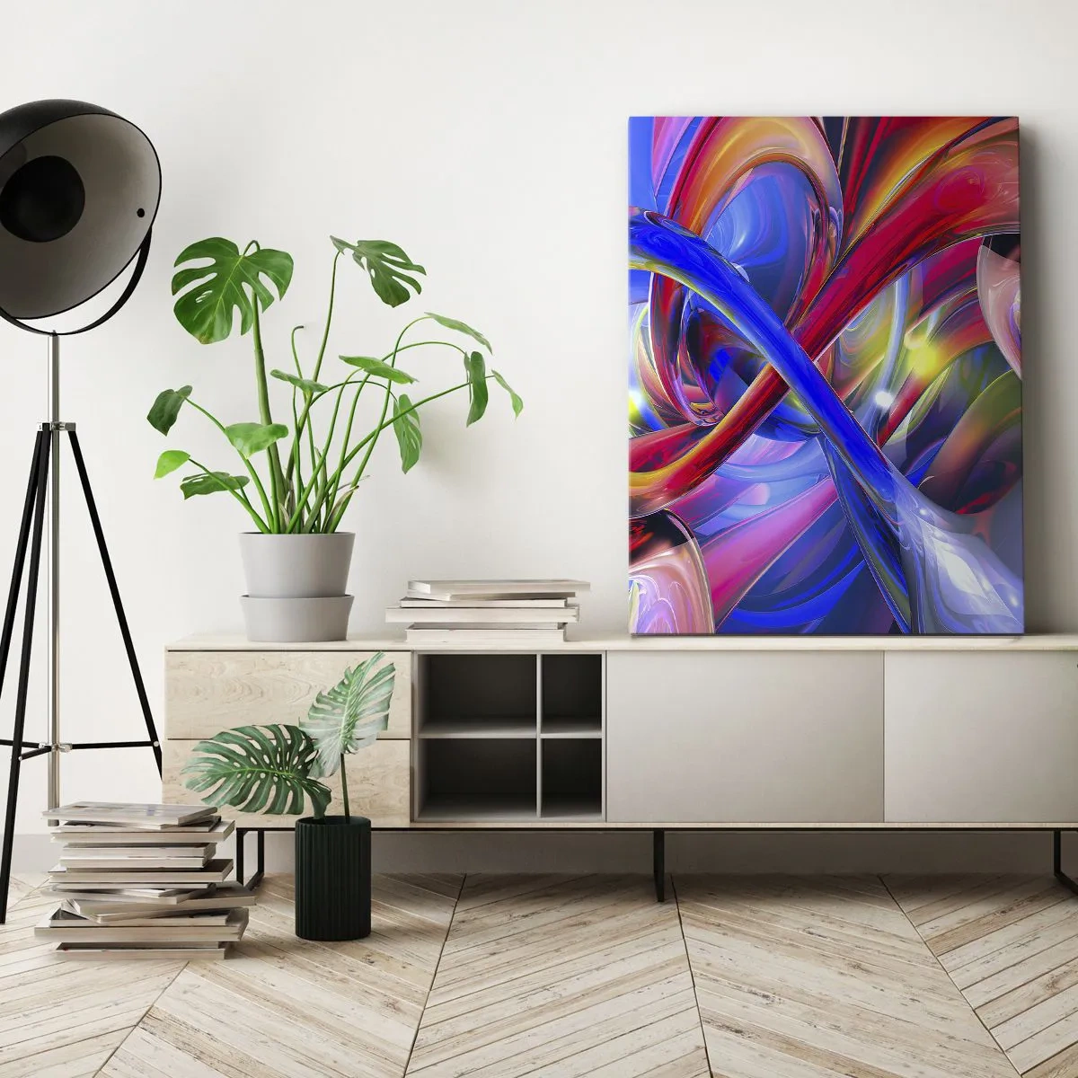 Bild auf Leinwand - Leinwandbild - Ein Tanz der Farben - 45x80 cm
