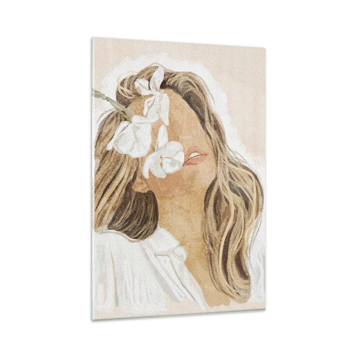 Glasbild - Bild auf glas - Unter den Blumen in Verzückung - 80x120 cm