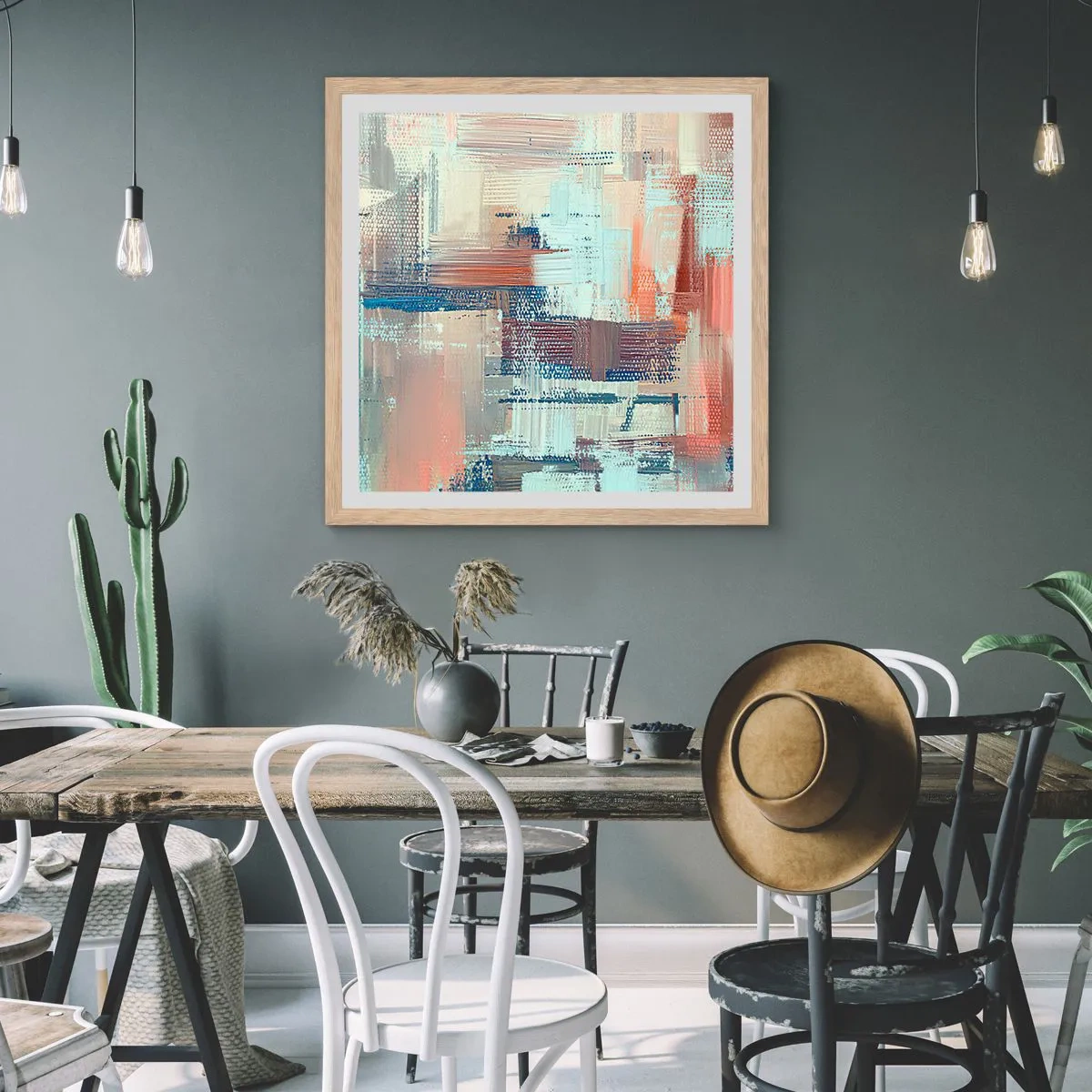 Poster in einem Rahmen aus heller Eiche - Zum Licht kommen - 60x60 cm