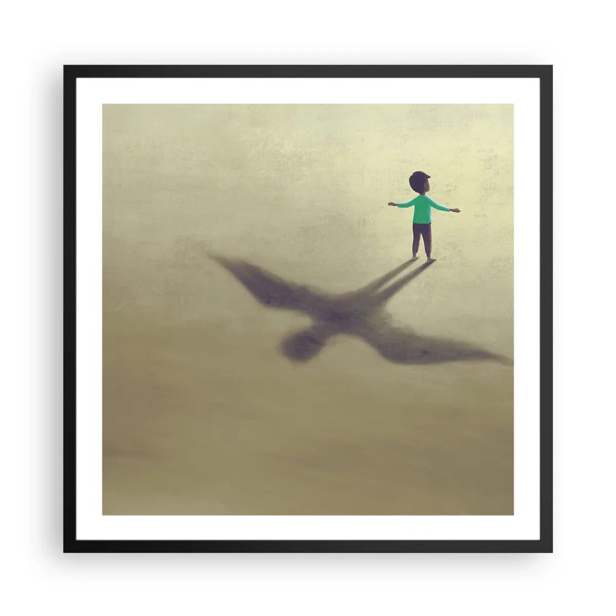 Poster in einem schwarzem Rahmen - Der Held der Zukunft - 60x60 cm