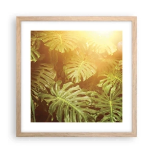 Poster in einem Rahmen aus heller Eiche - Ins Grüne tretren... - 40x40 cm