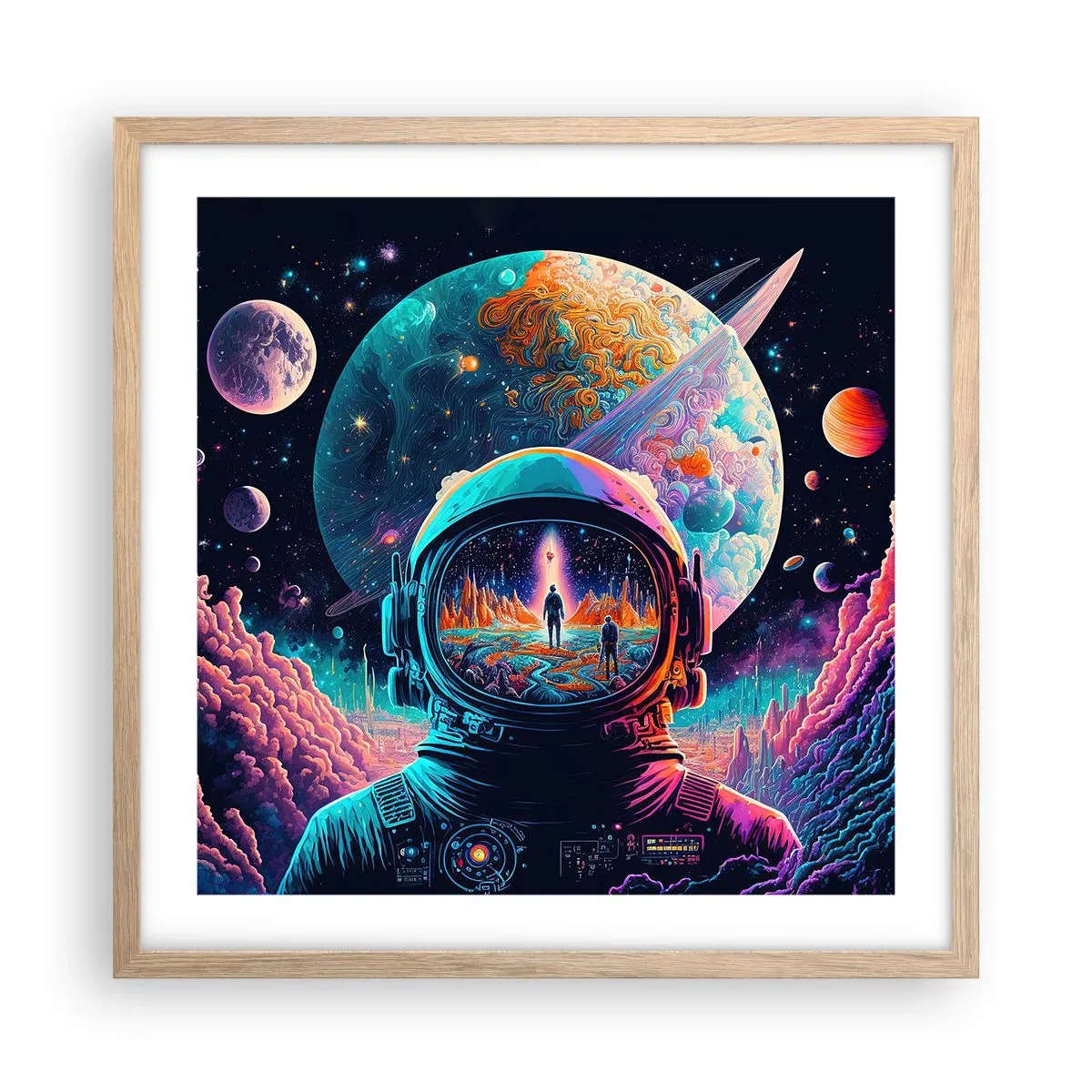 Poster in einem Rahmen aus heller Eiche - Philosophen haben nicht davon geträumt - 50x50 cm