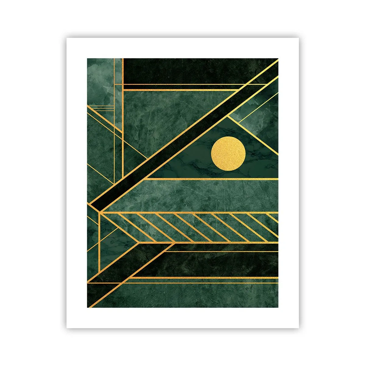 Poster - Dynamik von Gold und Azurblau - 40x50 cm