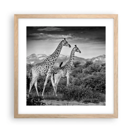 Poster in einem Rahmen aus heller Eiche - Hohe Sphären in Afrika - 40x40 cm