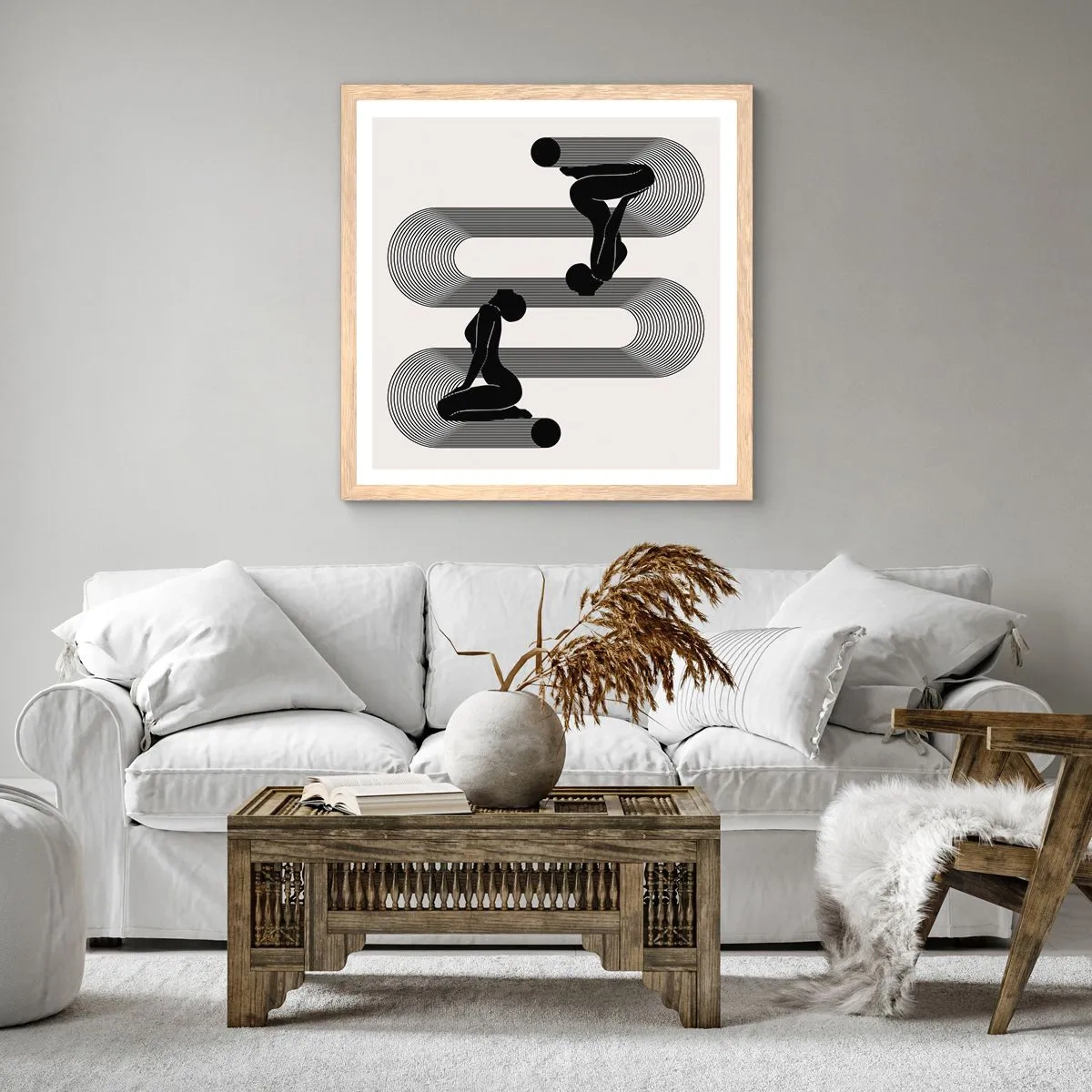 Poster in einem Rahmen aus heller Eiche - Sinnliche Symmetrie - 60x60 cm