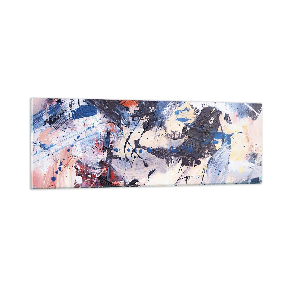 Glasbild - Bild auf glas - Verrückter Tanz der Abstraktion - 90x30 cm