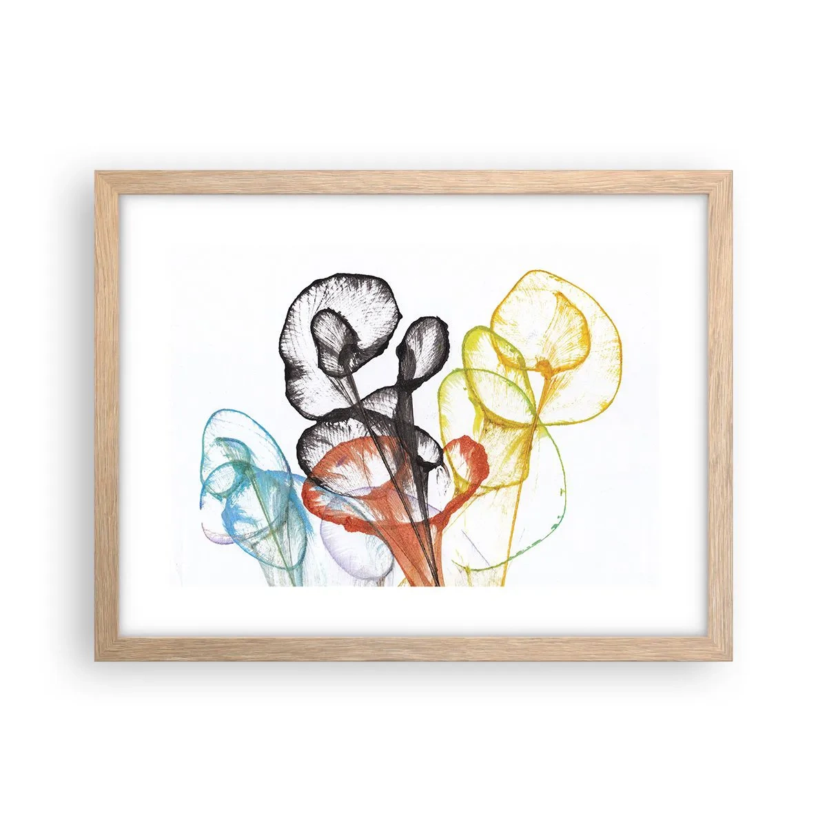 Poster in einem Rahmen aus heller Eiche - Blumen mit Seele - 40x30 cm