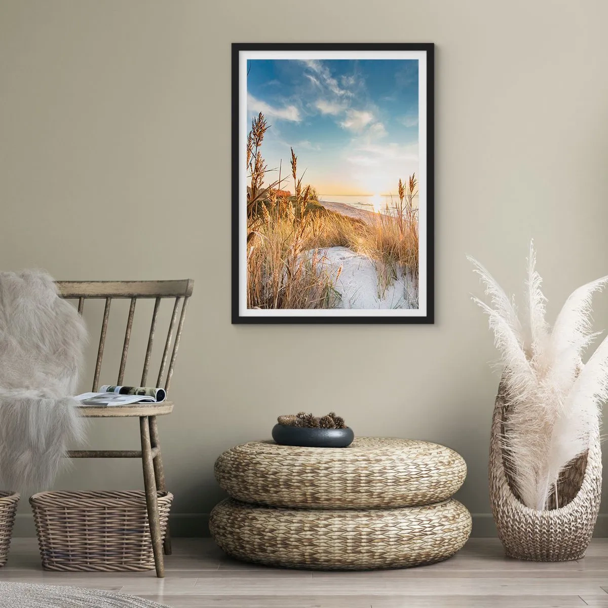 Poster in einem schwarzem Rahmen - Nordstrand - 40x50 cm