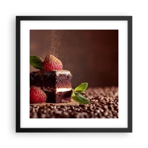 Poster in einem schwarzem Rahmen - Das Leben ist süß - 40x40 cm