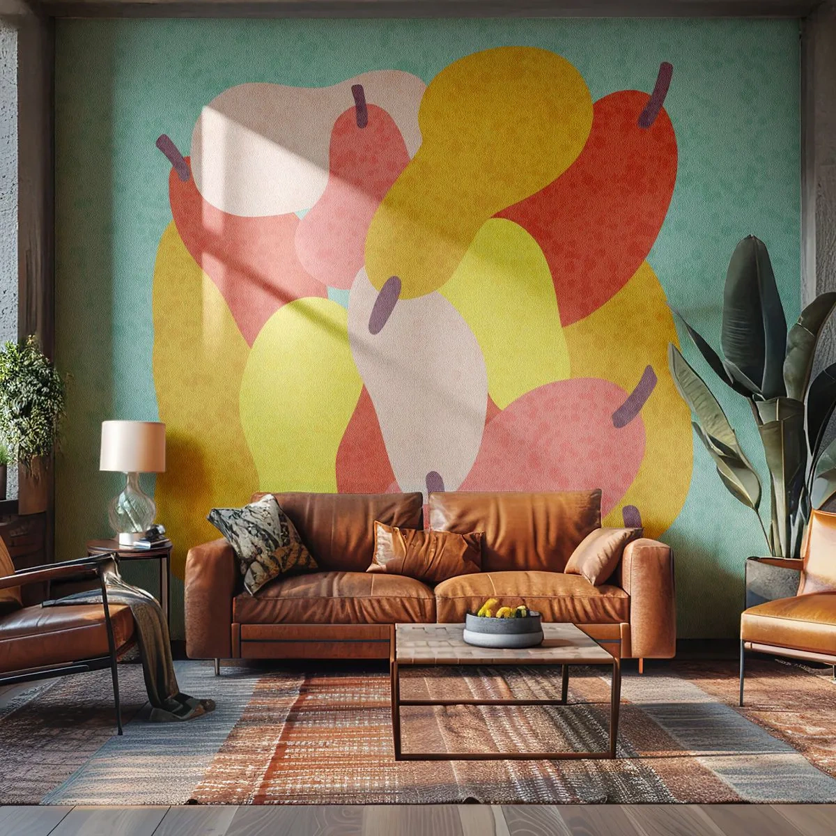 Fototapete Premium Canvas - Probieren Sie die Sommersonne - Obst, Birnen, Gesundheit - 500x350 cm