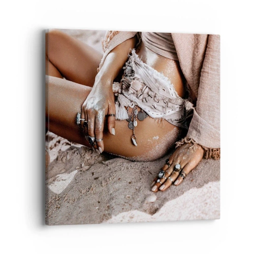 Bild auf Leinwand - Leinwandbild - Von den Wellen geworfen? - 40x40 cm