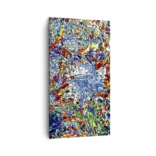 Bild auf Leinwand - Leinwandbild - Glasmalerei Wassertropfen - 45x80 cm