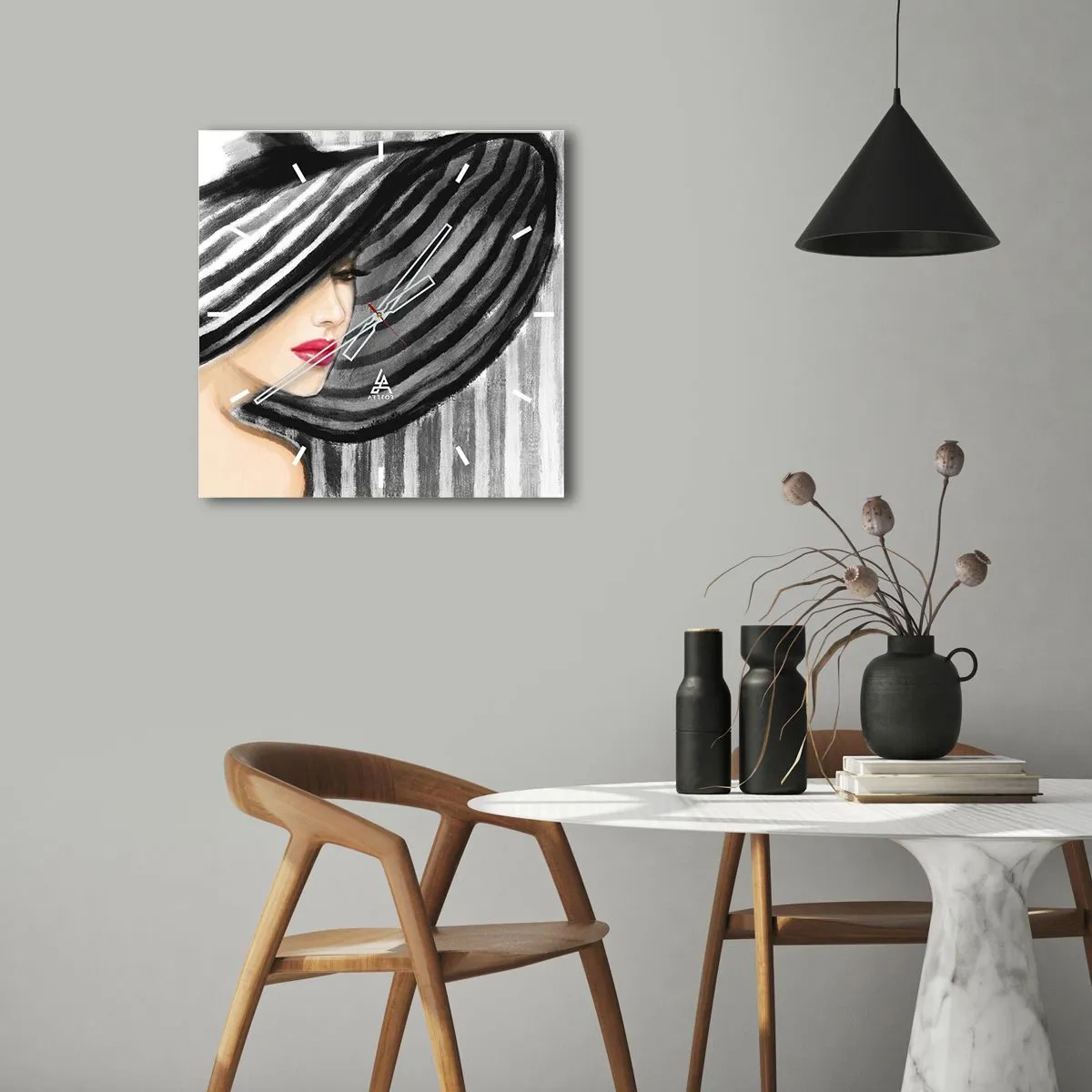 Wanduhr - Glasuhr - Wo soll ich dich finden? - 40x40 cm