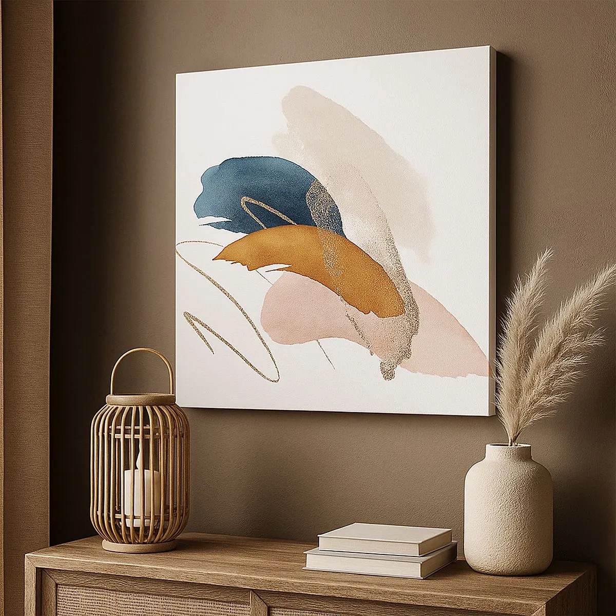 Bild auf Leinwand - Leinwandbild - Geflügelte Komposition - 30x30 cm