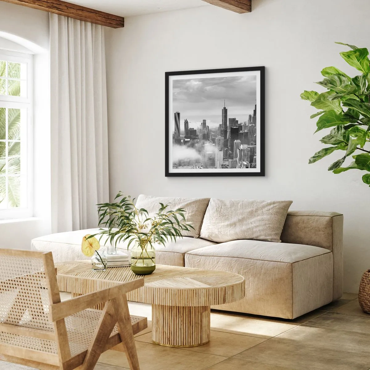 Poster in einem schwarzem Rahmen - Amerikanische Landschaft - 30x30 cm