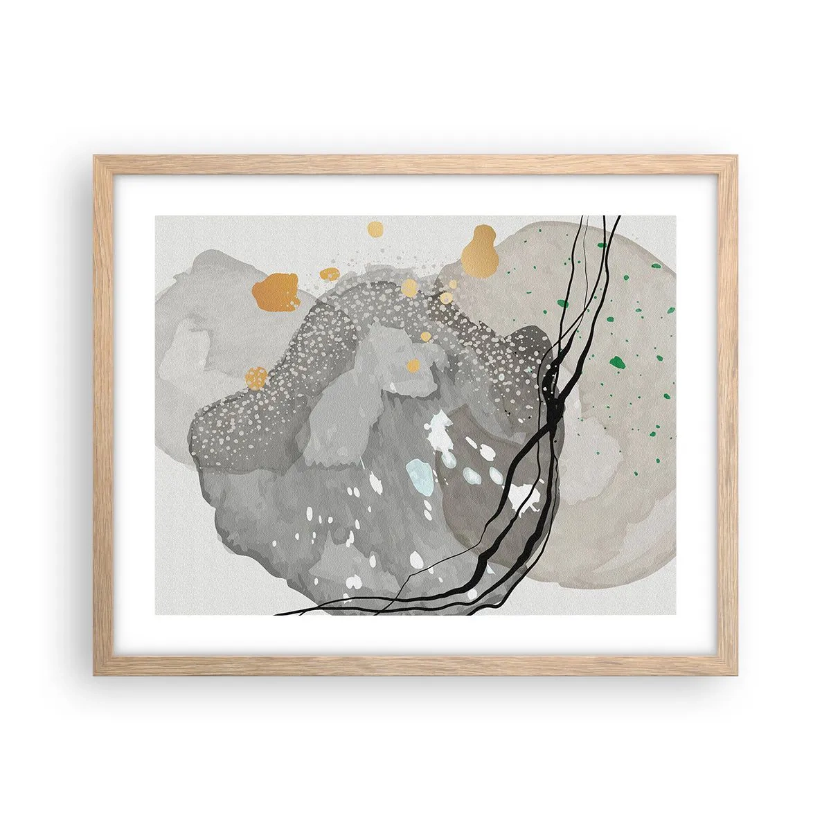 Poster in einem Rahmen aus heller Eiche - Organische Komposition - 50x40 cm