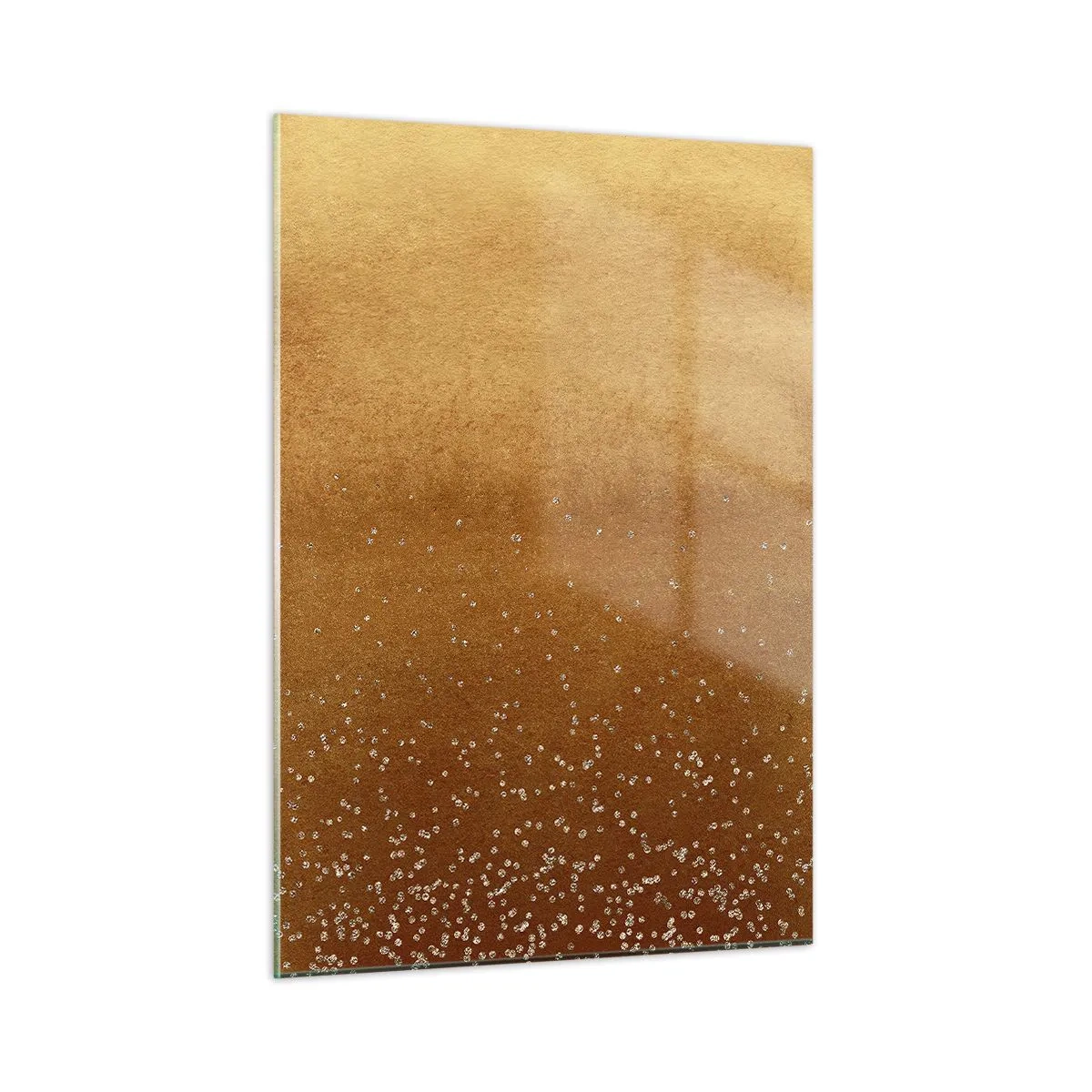 Glasbild - Bild auf glas - Gold abstraktes Muster mit feinen Reflexionen - 50x70cm - Die Geburt des Lichts - Moderne Wanddekoration für Wohnzimmer und Schlafzimmer ARTTOR