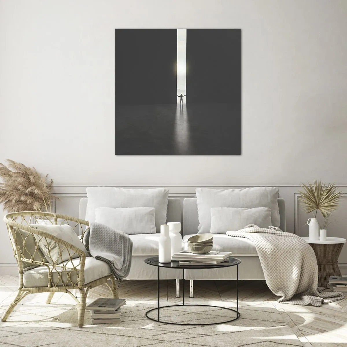 Glasbild - Bild auf glas - Ein Schritt in eine strahlende Zukunft - 70x70 cm