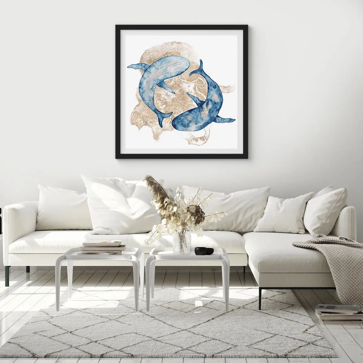 Poster in einem schwarzem Rahmen - Freundschaft oder Liebe? - 50x50 cm