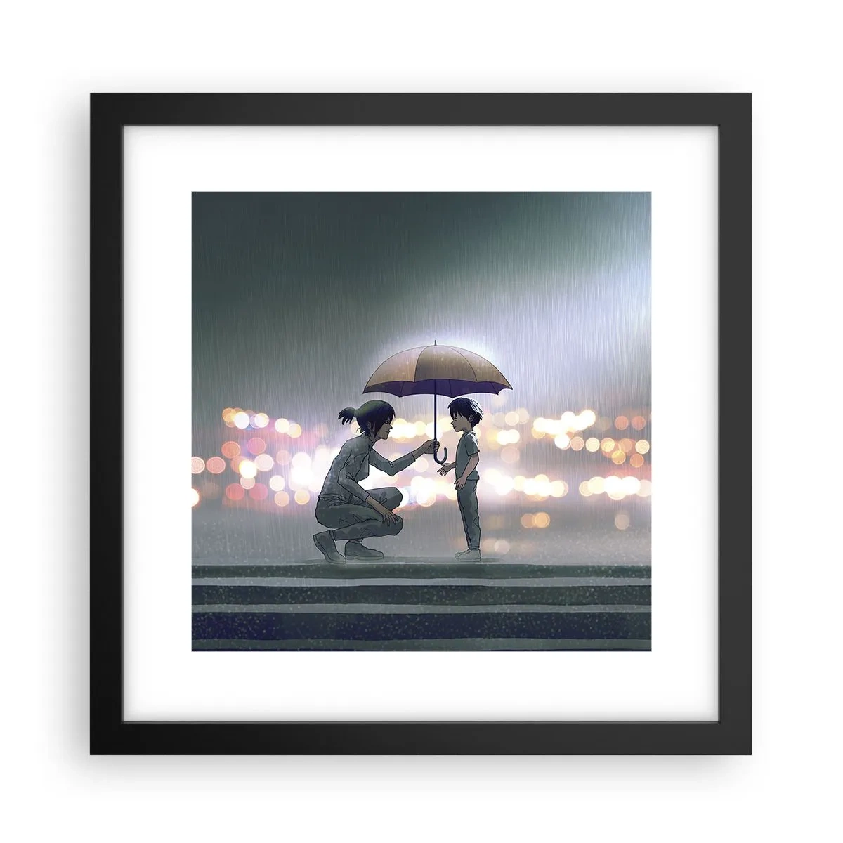 Poster in einem schwarzem Rahmen - Und jetzt ist alles in Ordnung - 30x30 cm