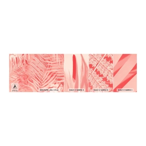 Fototapetenmuster Standard Eco - Rosa Konzept - Abstraktion, Palmblatt, Grafik - 100x30 cm
