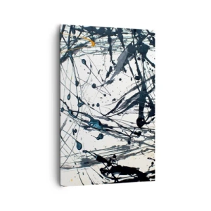 Bild auf Leinwand - Leinwandbild - Abstraktes Malmuster mit dynamischen Linien und Punkten - 80x120cm - Sinn machen oder keinen Sinn machen? - Moderne Wanddekoration für Wohnzimmer und Schlafzimmer ARTTOR