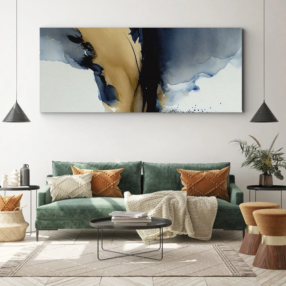 Bild auf Leinwand - Leinwandbild - Hinter dem Vorhang - 90x30 cm