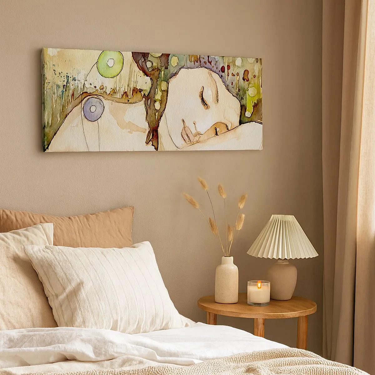 Bild auf Leinwand - Leinwandbild - Ein smaragd-violetter Traum - 100x40 cm