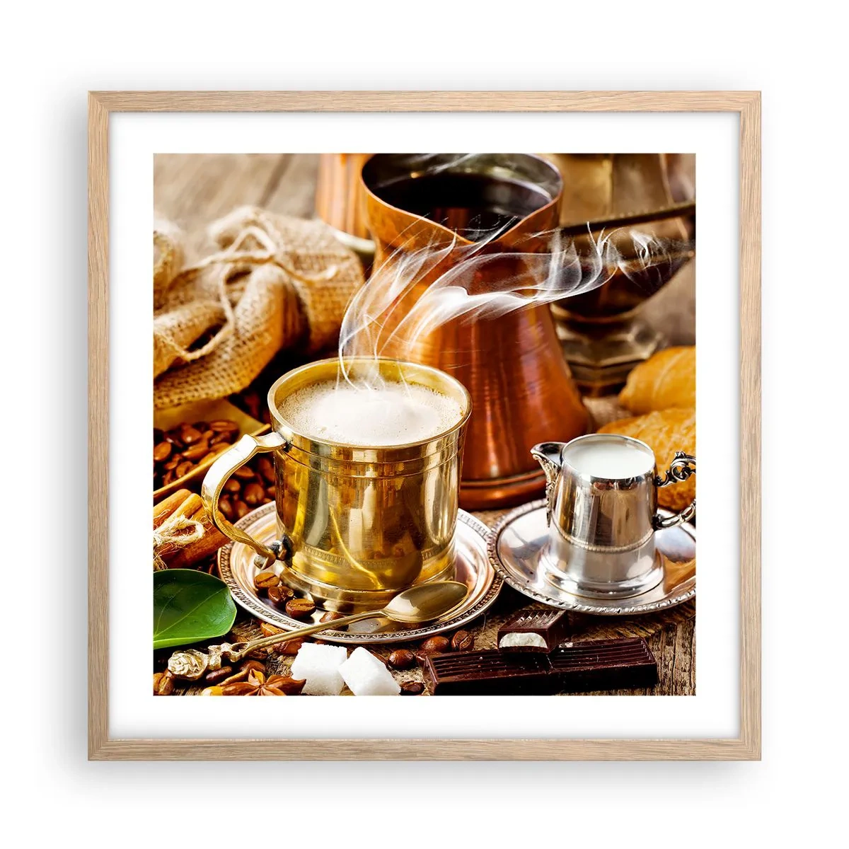 Poster in einem Rahmen aus heller Eiche - Schönen Tag noch! - 50x50 cm