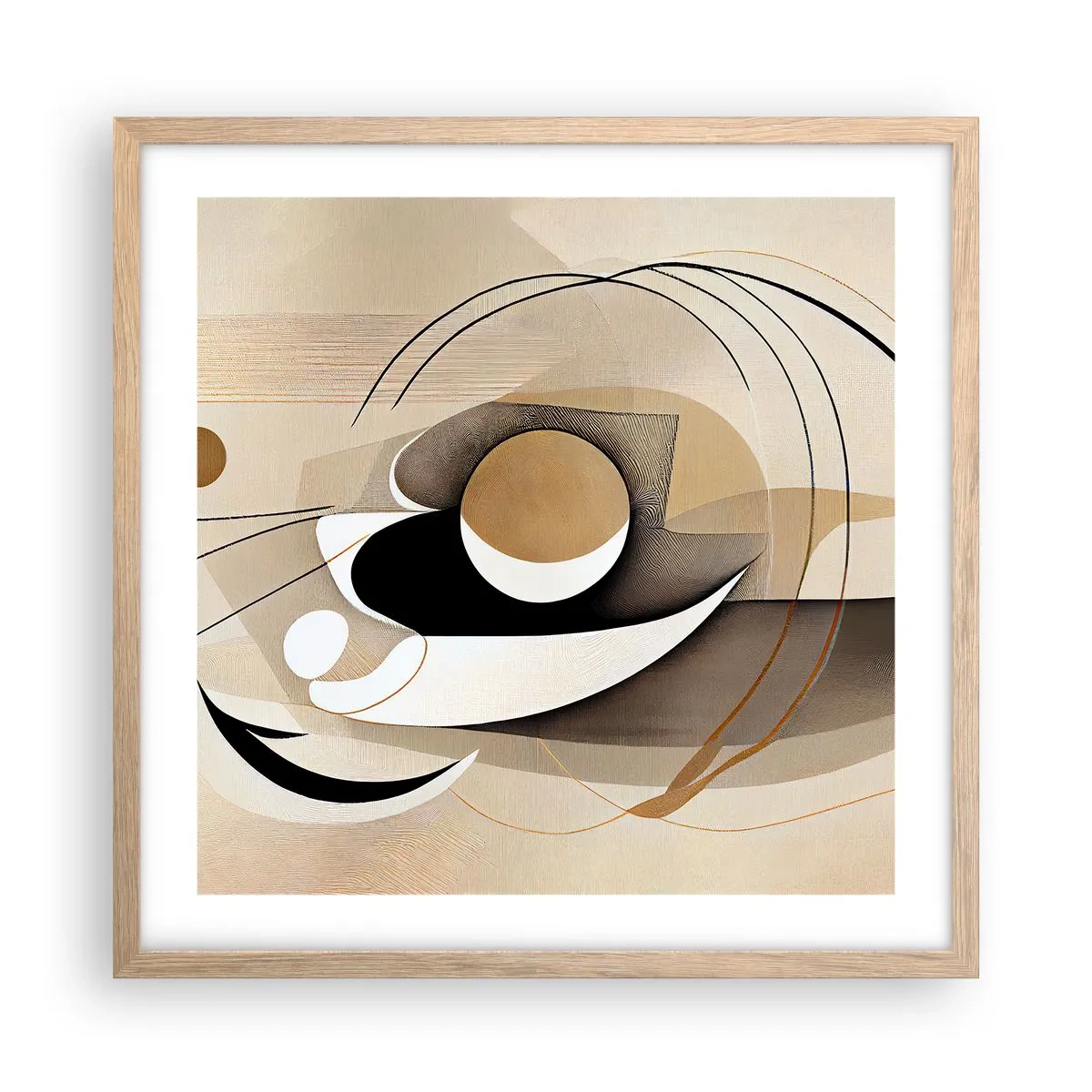 Poster in einem Rahmen aus heller Eiche - Komposition: die Essenz des Wortes - 50x50 cm