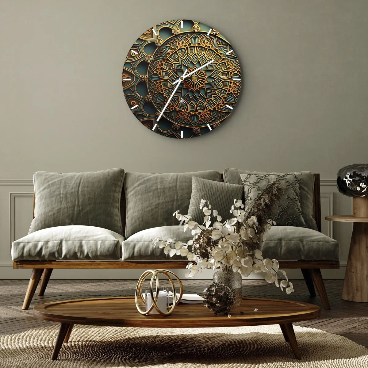 Wanduhr - Glasuhr - In arabischer Atmosphäre - 30x30 cm