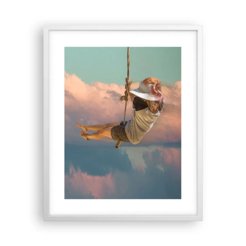 Poster in einem weißen Rahmen - Spaß in den Wolken - 40x50 cm