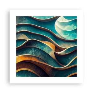 Poster - Blaue Mäander - 40x40 cm