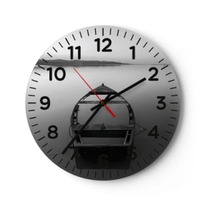 Wanduhr - Glasuhr - Sehnsucht und Melancholie - 40x40 cm