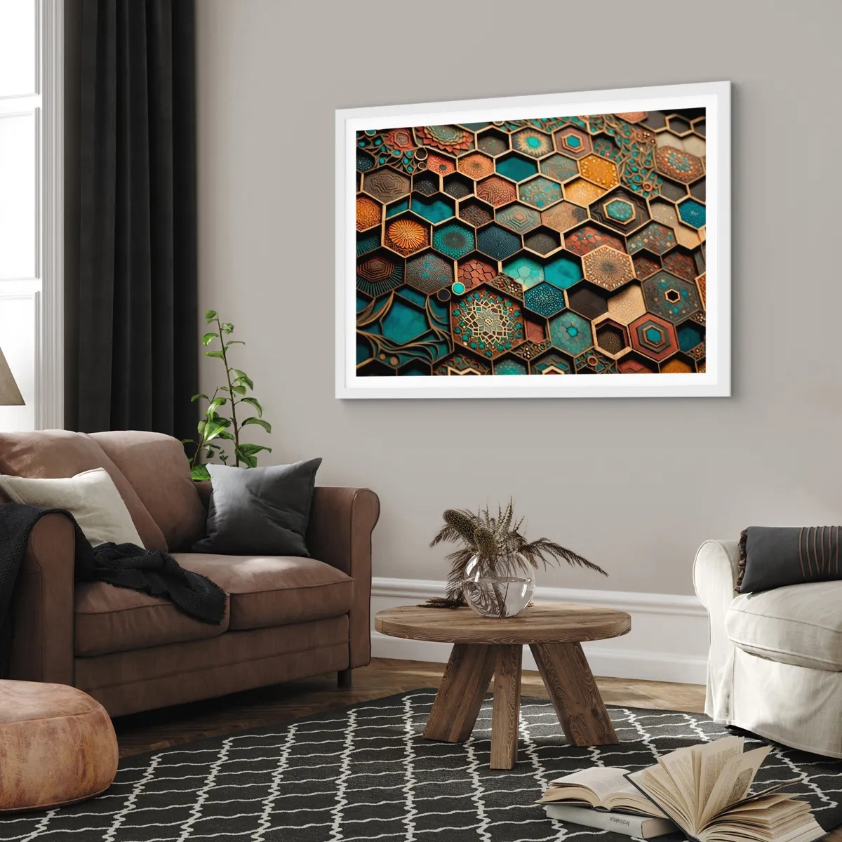 Poster in einem weißen Rahmen - Arabische Ornamente – Variation - 40x30 cm
