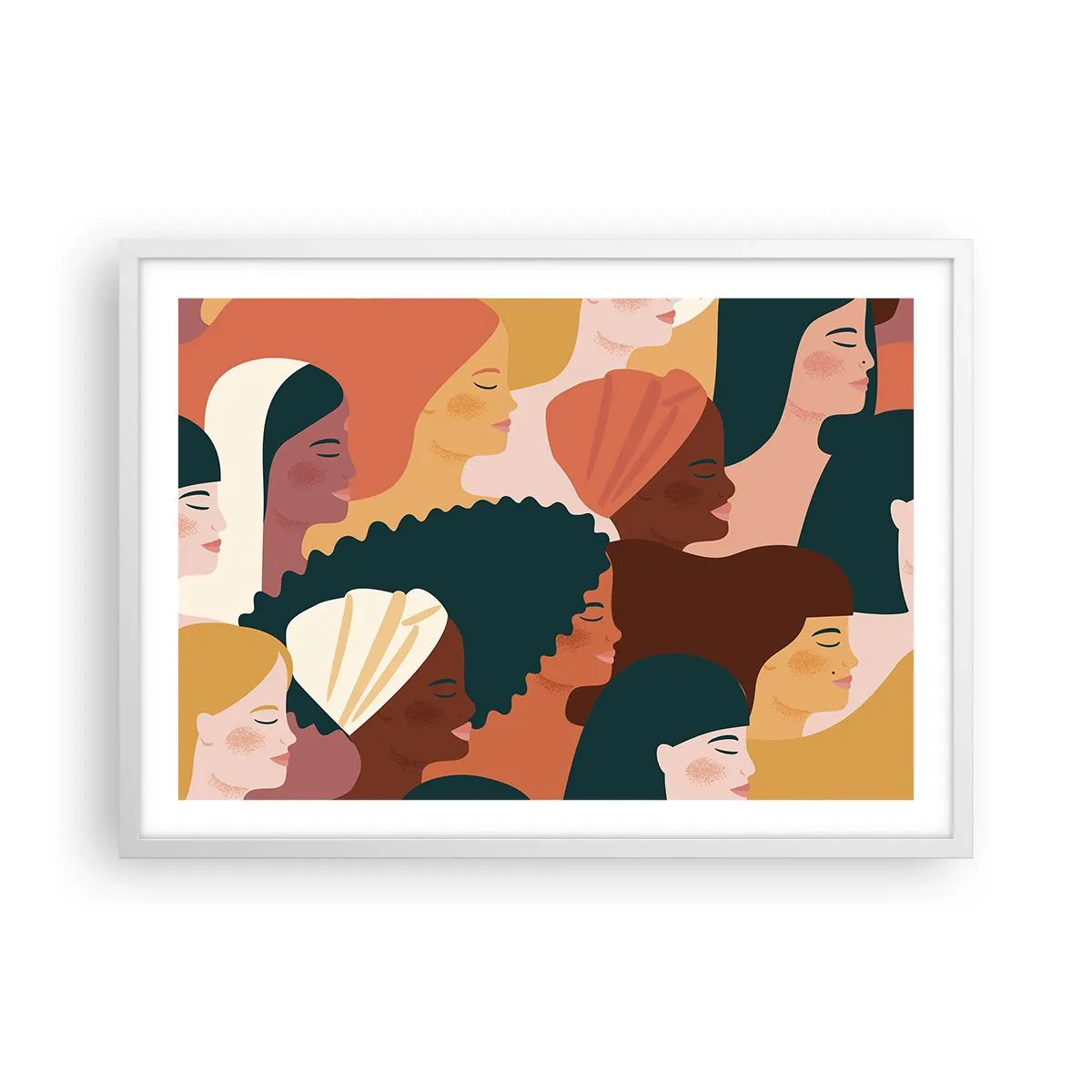 Poster in einem weißen Rahmen - Nur Weiblichkeit - 70x50 cm