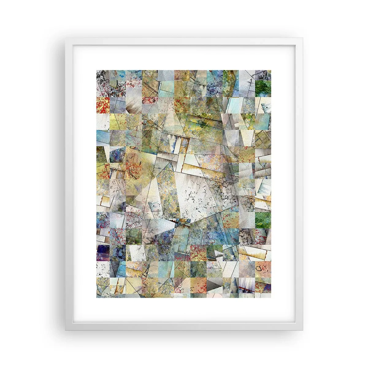 Poster in einem weißen Rahmen - Geometrische Mischung - 40x50 cm