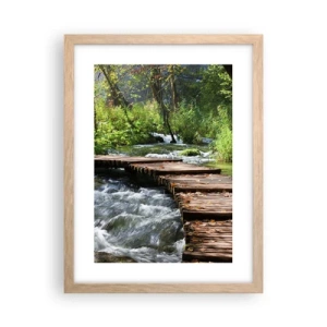 Poster in einem Rahmen aus heller Eiche - Über der schaumigen Kaskade - 30x40 cm