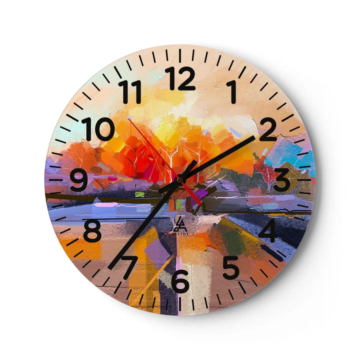 Wanduhr - Glasuhr - Der Herbst ist geworden - 40x40 cm