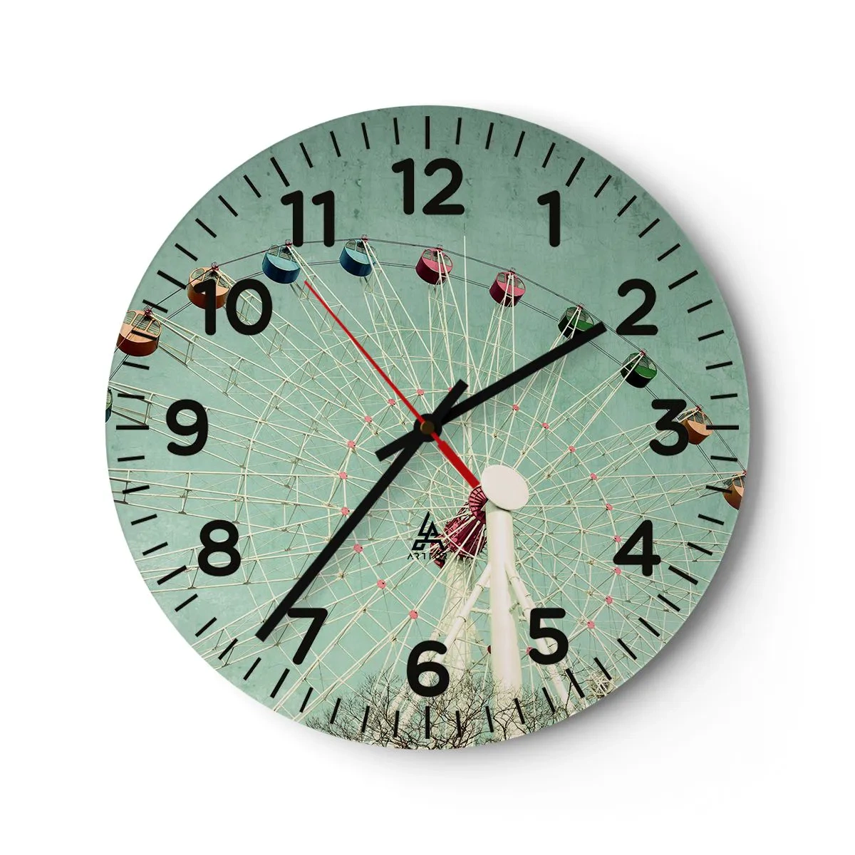 Wanduhr - Glasuhr - Wir laden zum Spiel ein - 40x40 cm