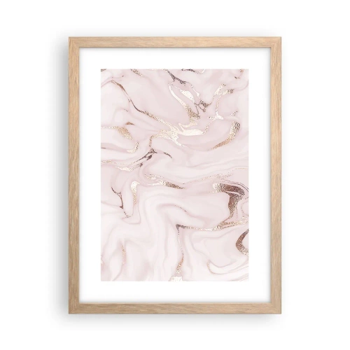 Poster in einem Rahmen aus heller Eiche - In einem rosa Schal - 30x40 cm