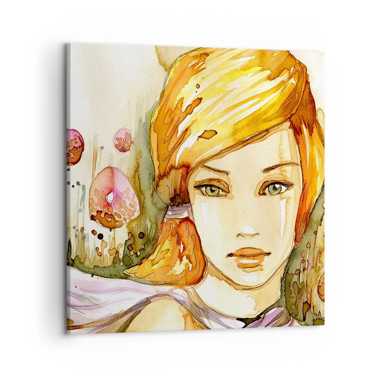 Bild auf Leinwand - Leinwandbild - Ein smaragdgrüner Look, der die Wut beruhigt - 50x50 cm